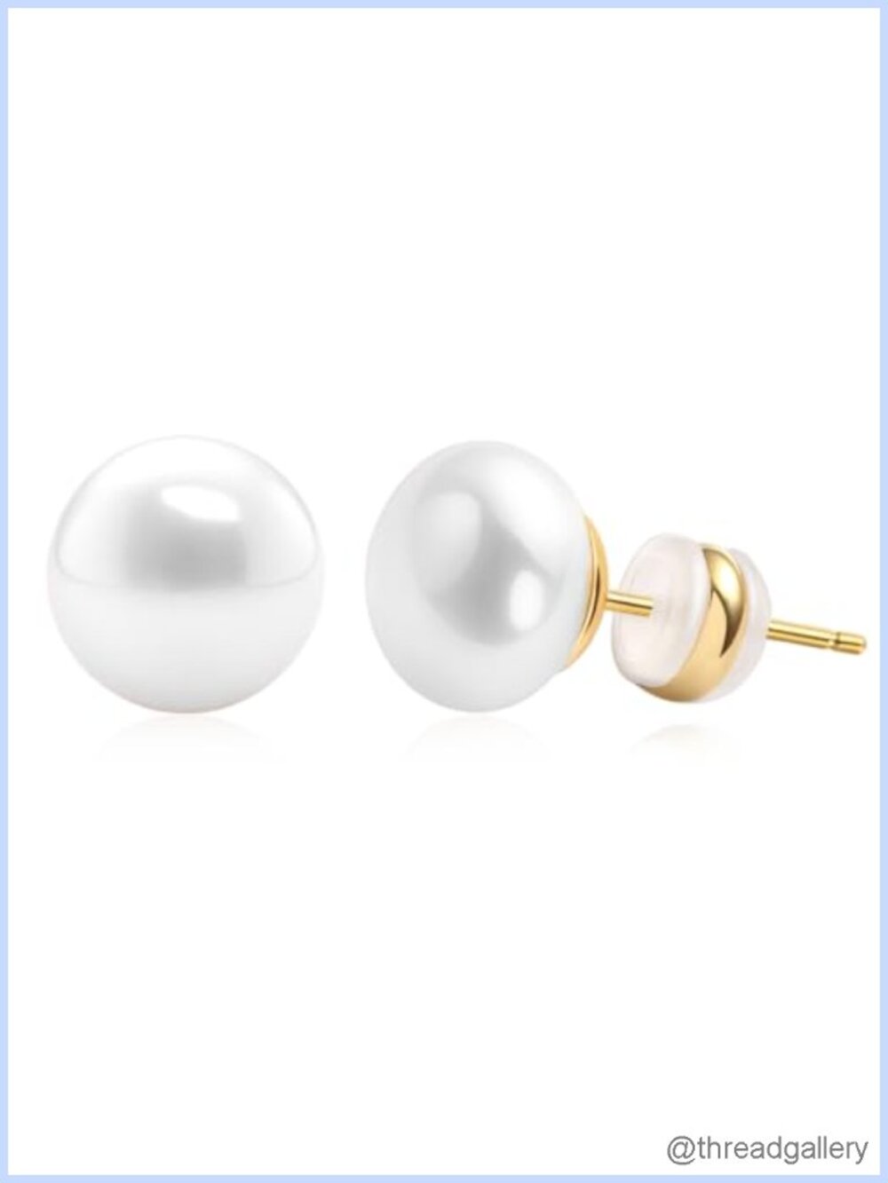 Simulated Pearl Stud Earrings 925 Sterling Silver Posts 4 Sizes